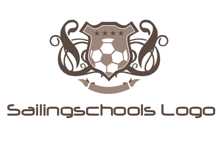 shield design with football swoosh logo