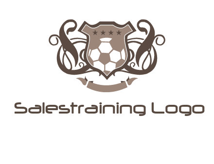 shield design with football swoosh logo