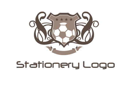 shield design with football swoosh logo