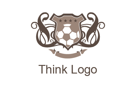 shield design with football swoosh logo