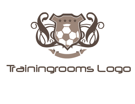shield design with football swoosh logo