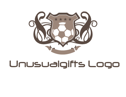shield design with football swoosh logo