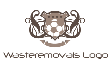shield design with football swoosh logo