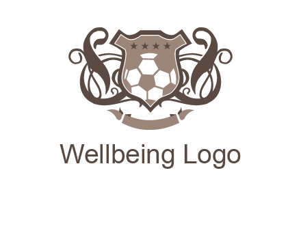 shield design with football swoosh logo