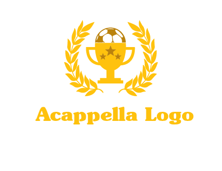 champion cup with football logo