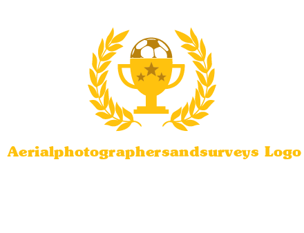 champion cup with football logo
