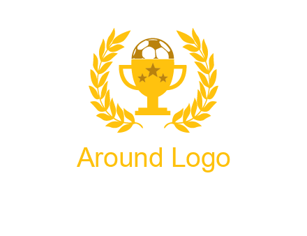 champion cup with football logo