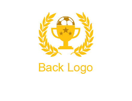 champion cup with football logo