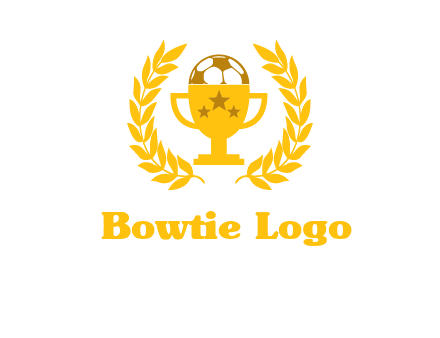 champion cup with football logo