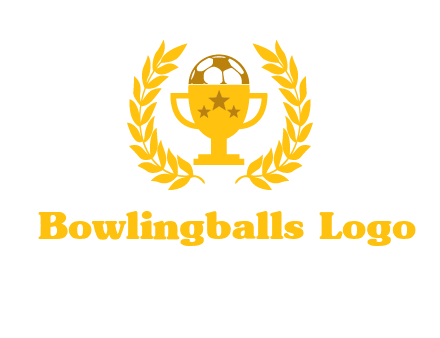champion cup with football logo