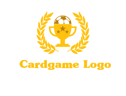 champion cup with football logo