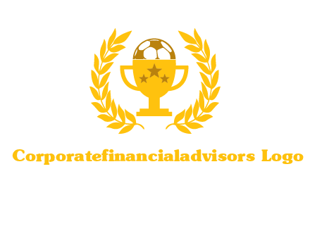 champion cup with football logo