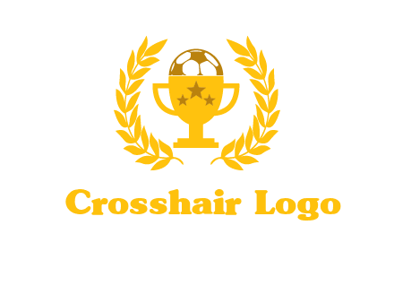 champion cup with football logo