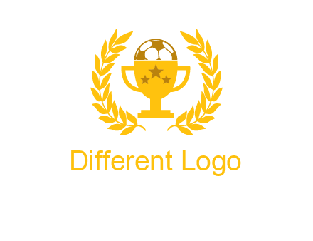 champion cup with football logo
