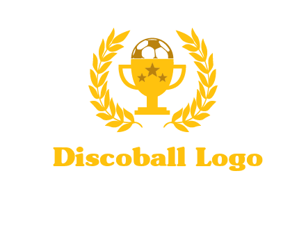 champion cup with football logo