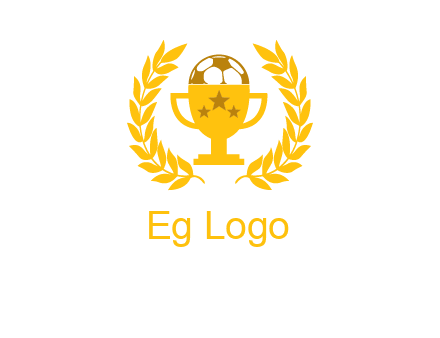 champion cup with football logo