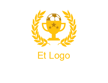champion cup with football logo