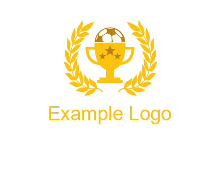 champion cup with football logo
