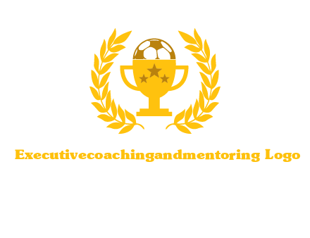 champion cup with football logo