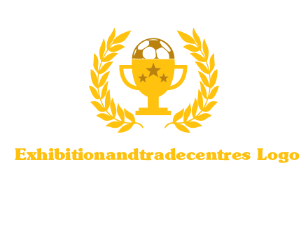 champion cup with football logo