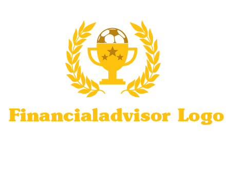champion cup with football logo