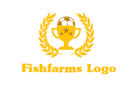 champion cup with football logo