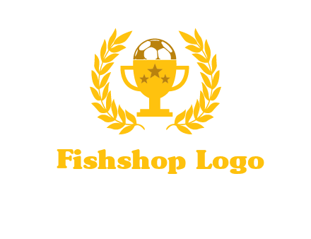 champion cup with football logo