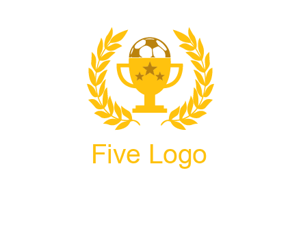 champion cup with football logo