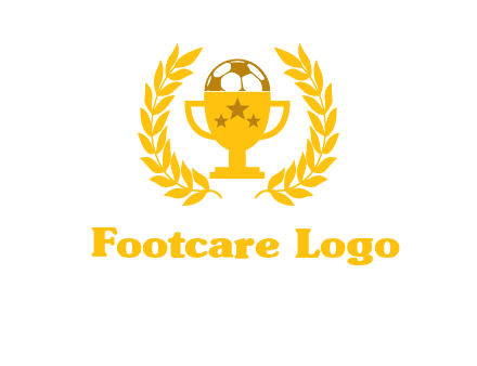 champion cup with football logo