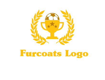 champion cup with football logo