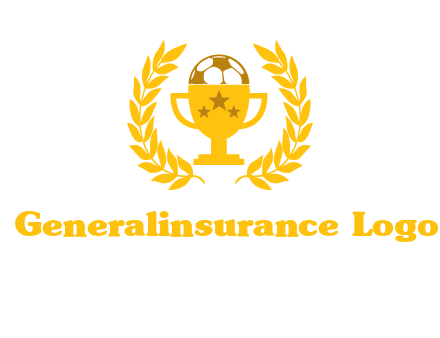 champion cup with football logo