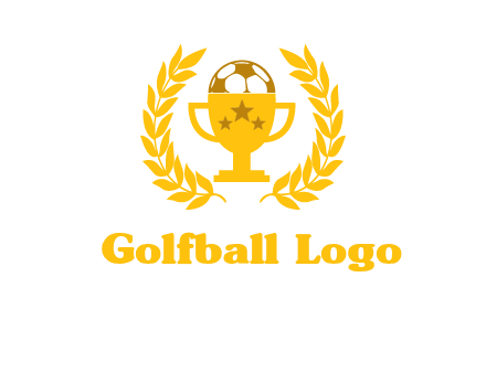 champion cup with football logo