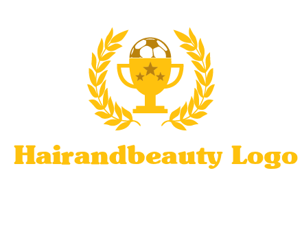 champion cup with football logo