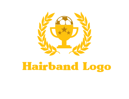 champion cup with football logo
