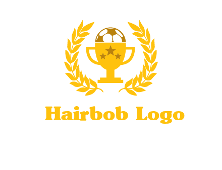 champion cup with football logo