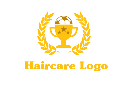 champion cup with football logo