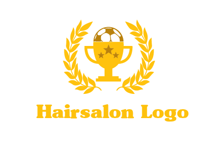 champion cup with football logo