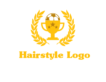 champion cup with football logo