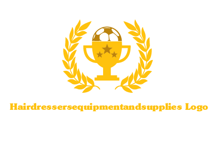 champion cup with football logo