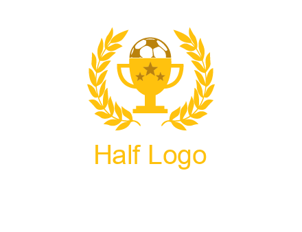 champion cup with football logo