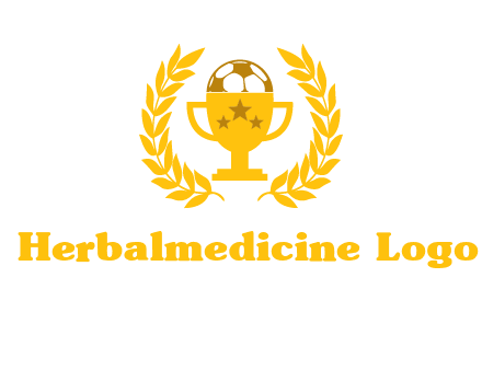 champion cup with football logo