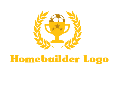 champion cup with football logo