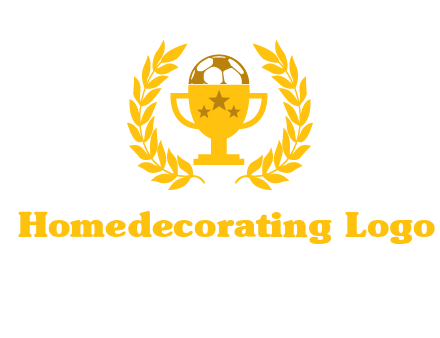 champion cup with football logo