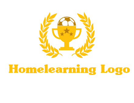 champion cup with football logo