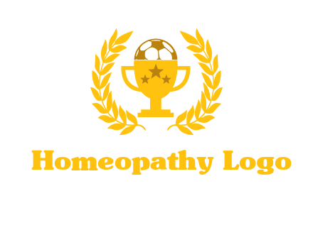 champion cup with football logo