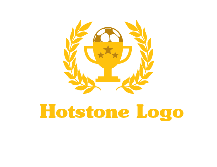 champion cup with football logo