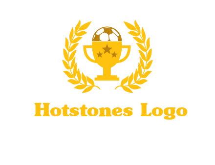 champion cup with football logo