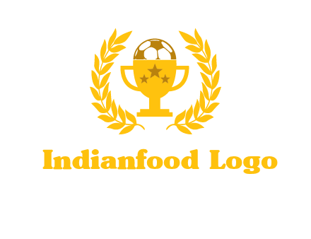 champion cup with football logo