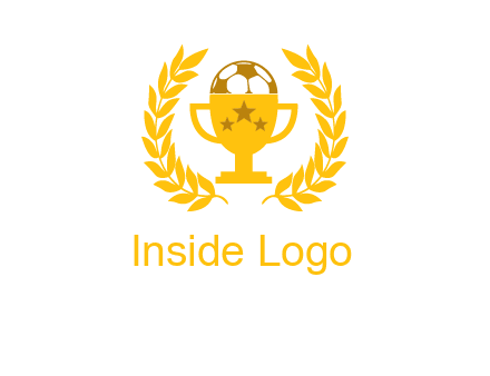 champion cup with football logo