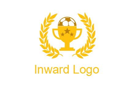 champion cup with football logo